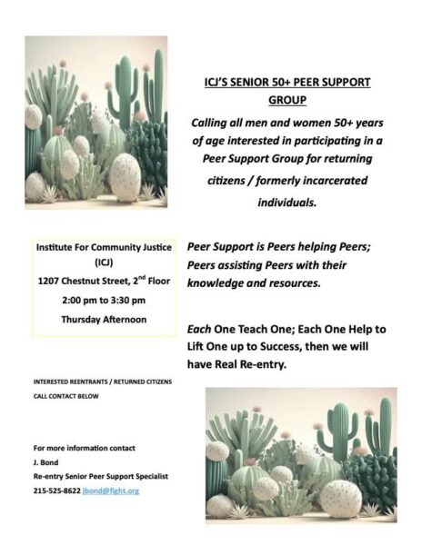 ICJ’s Senior 50+ Peer Support Group